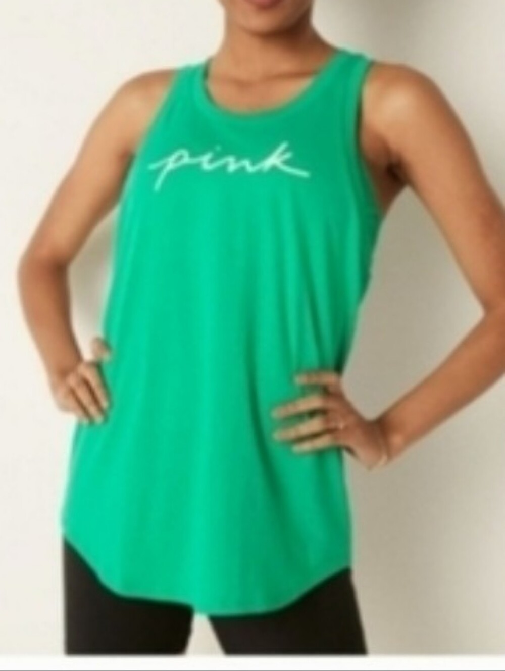 Victoria's secret pink knit racerback everyday perfect tank top XLARGE